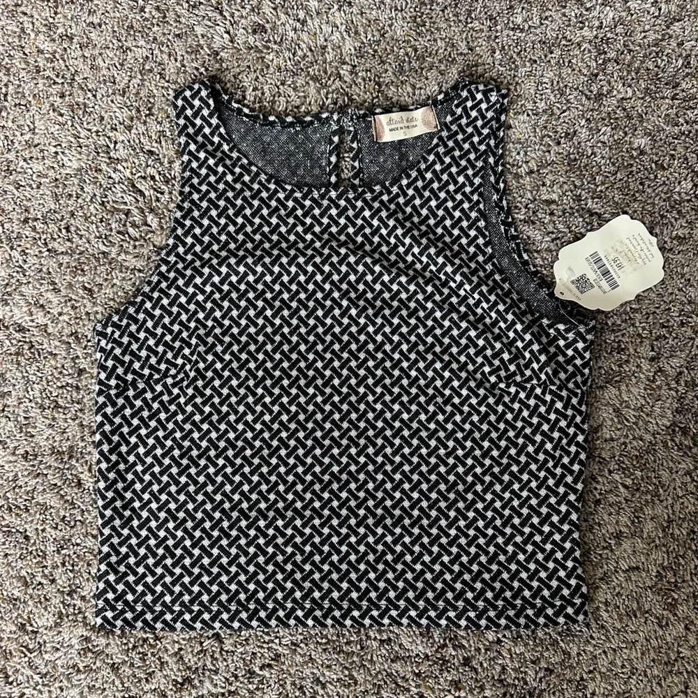Altard State White and Black Crop Tank Top NWT